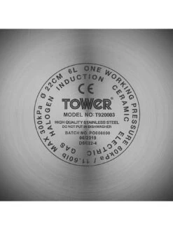 Tower One-touch Ultima 6L/22cm Stainless Steel Pressure Cooker 11 Tower One-touch Ultima 6L/22cm Stainless Steel Pressure Cooker -Oleu Furniture Shop UCHWV SQ4 0000000139 CHROME SLd2