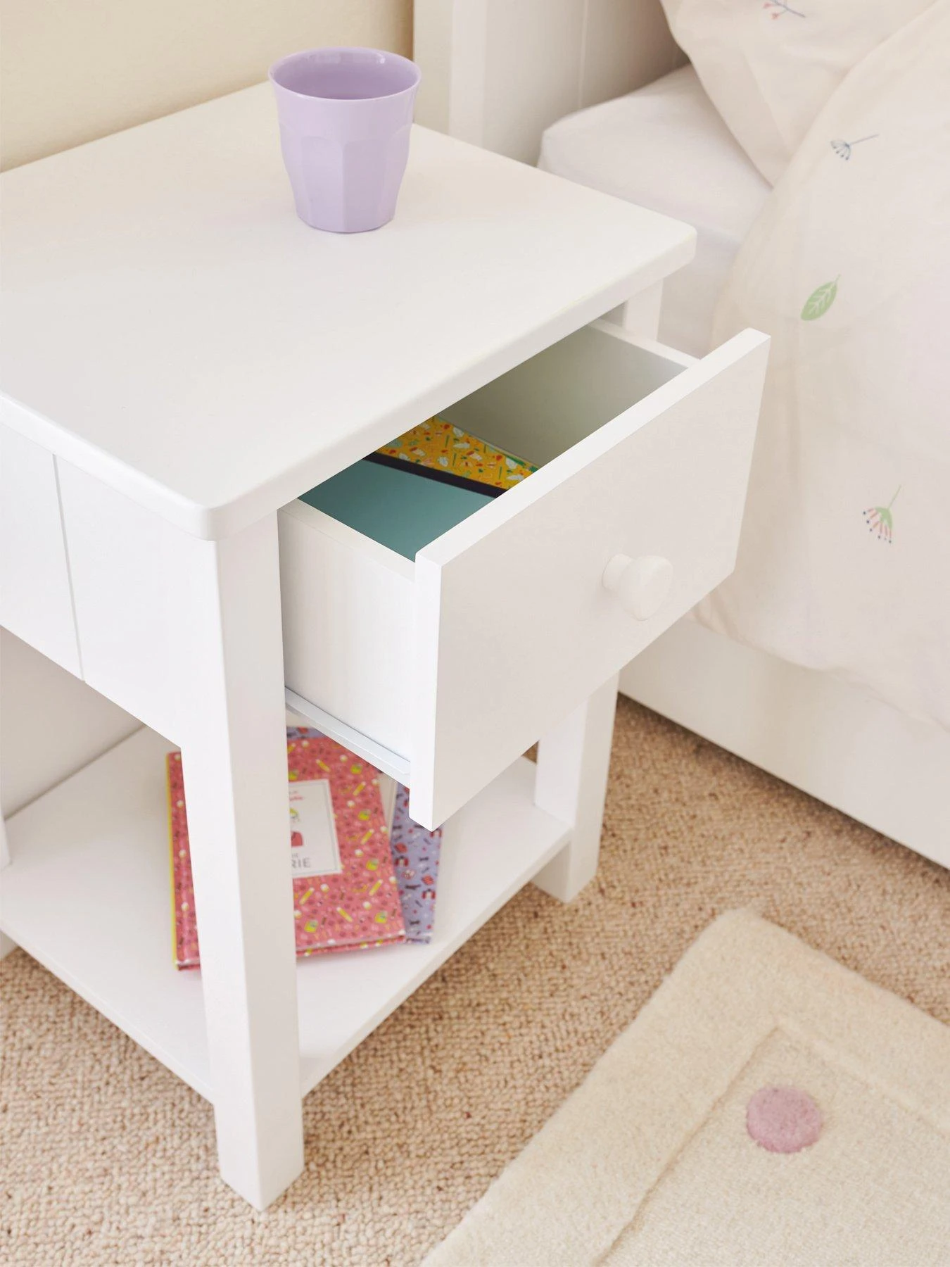 Great Little Trading Co. Lulworth Bedside Table - White 6 Great Little Trading Co. Lulworth Bedside Table - White - Image 4