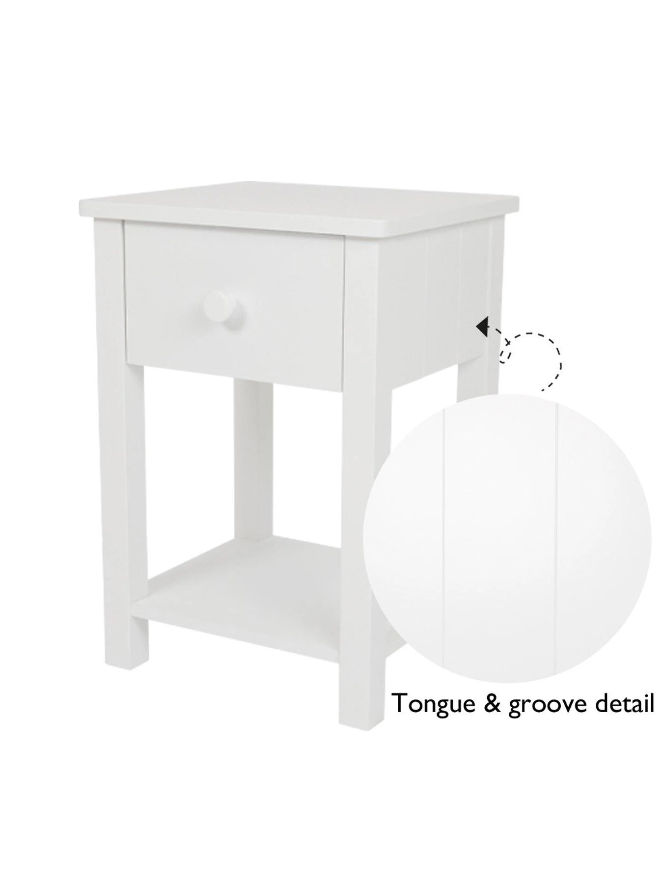 Great Little Trading Co. Lulworth Bedside Table - White 7 Great Little Trading Co. Lulworth Bedside Table - White - Image 5