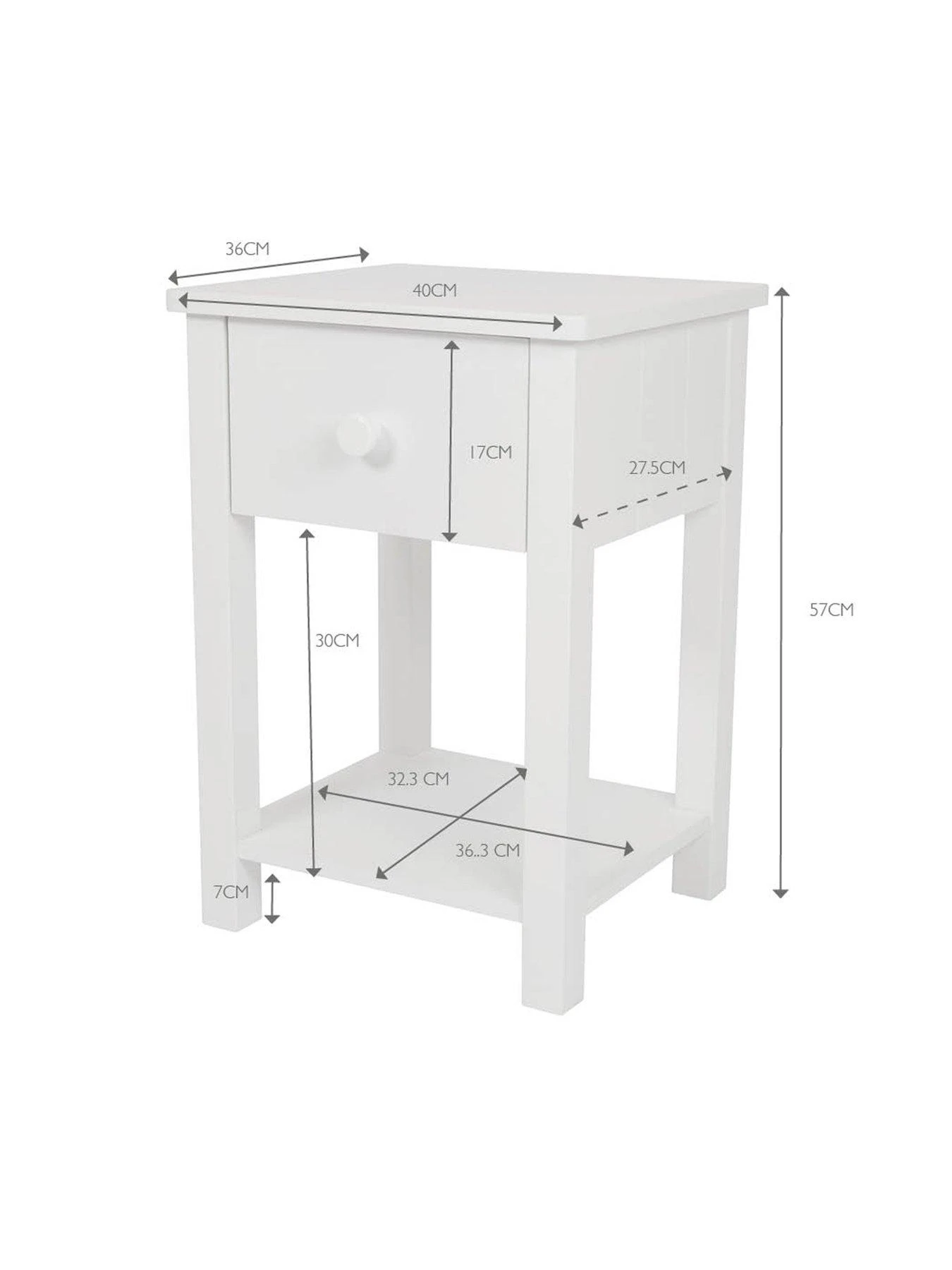 Great Little Trading Co. Lulworth Bedside Table - White 9 Great Little Trading Co. Lulworth Bedside Table - White - Image 7
