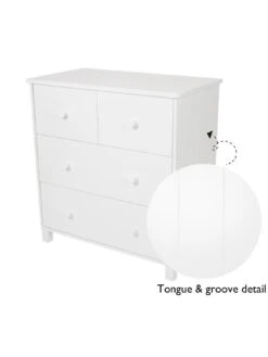Great Little Trading Co. Lulworth Chest Of Drawers, White -Oleu Furniture Shop UDGPF SQ4 0000000013 WHITE SLd