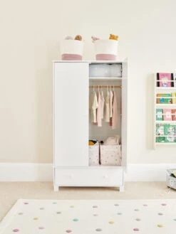 Great Little Trading Co. Lulworth 2 Door, 1 Drawer Kids Wardrobe - White -Oleu Furniture Shop UDGPG SQ4 0000000013 WHITE SLd