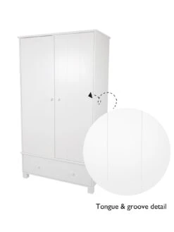 Great Little Trading Co. Lulworth 2 Door, 1 Drawer Kids Wardrobe - White -Oleu Furniture Shop UDGPG SQ6 0000000013 WHITE SLd2