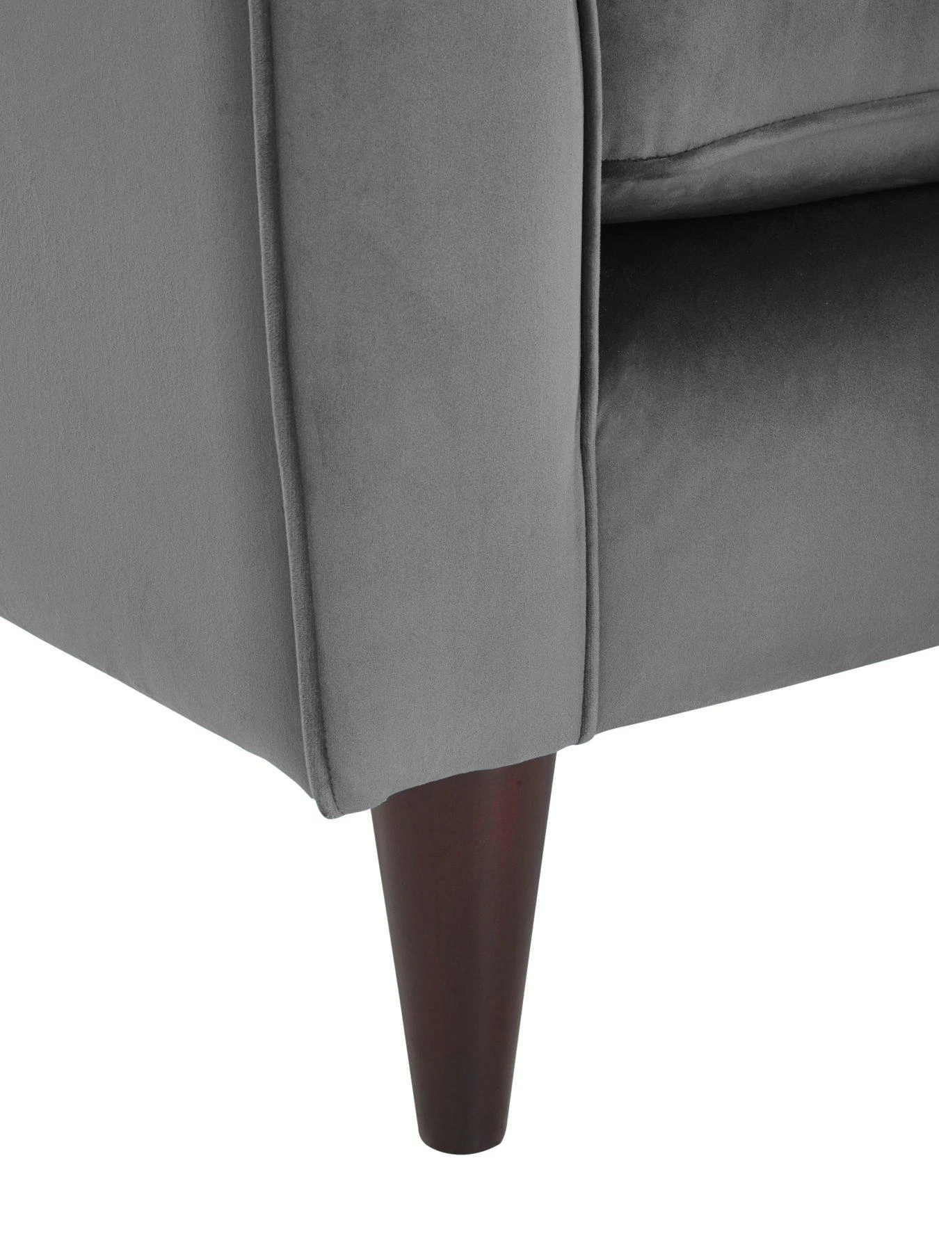 Very Home Pasha Small Fabric Right Hand Chaise Sofa - Grey 4 Very Home Pasha Small Fabric Right Hand Chaise Sofa - Grey - Image 2