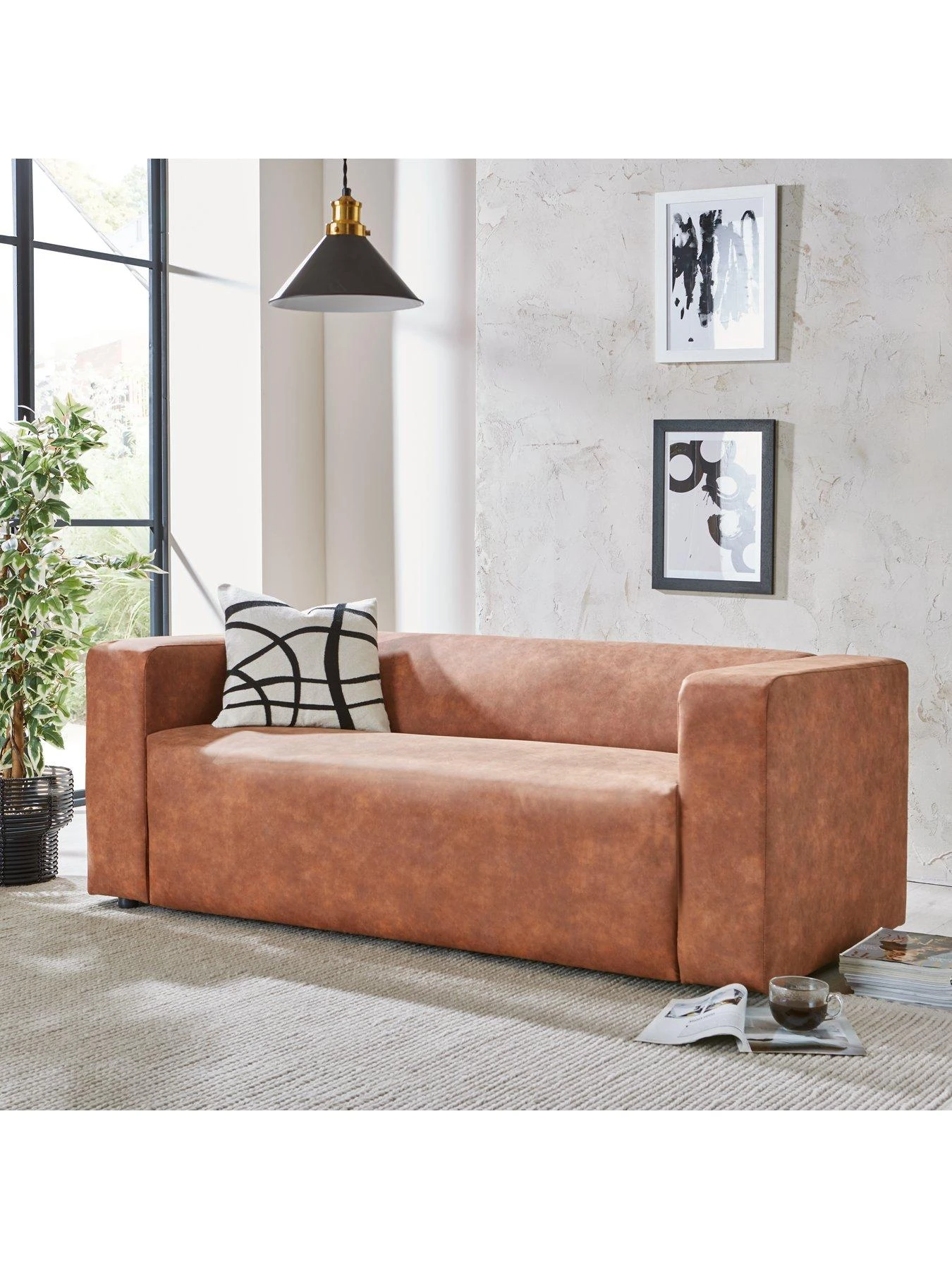 Very Home Clarkson Faux Leather 3 Seater Sofa - FSC® Certified 4 Very Home Clarkson Faux Leather 3 Seater Sofa - FSC® Certified - Image 2