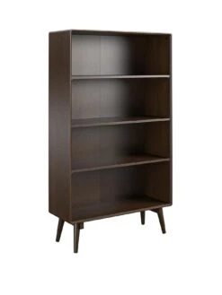 Novogratz Brittany 4 Shelf Bookcase - Walnut -Oleu Furniture Shop UFRRD SQ3 0000000007 WALNUT SLa