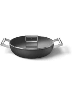 Smeg Skillet - Deeppan 2 Handles With lid 28cm 9 Smeg Skillet - Deeppan 2 Handles With lid 28cm -Oleu Furniture Shop UG73T SQ4 0000000004 BLACK SLd2