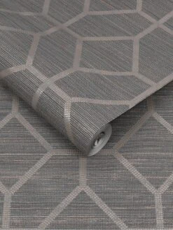 Boutique Asscher Geo Grey Wallpaper -Oleu Furniture Shop UHGT4 SQ3 0000000005 GREY SLd1