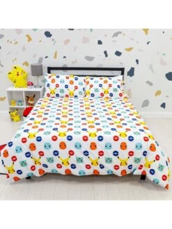 Pokemon Badges Double Duvet Cover Set - Multi -Oleu Furniture Shop UL39V SQ5 0000000029 MULTI SLd2