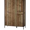 LPD Furniture Hoxton 4 Door, 1 Drawer Wardrobe -Oleu Furniture Shop UM3A3 SQ1 0000004181 OAK BLACK SLf