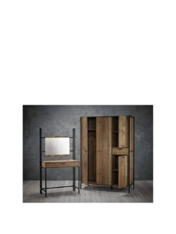 LPD Furniture Hoxton 4 Door, 1 Drawer Wardrobe -Oleu Furniture Shop UM3A3 SQ3 0000004181 OAK BLACK SLa