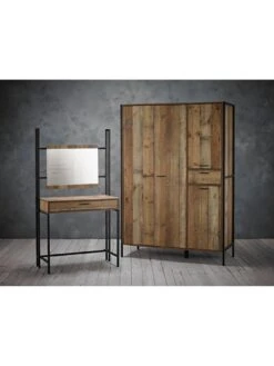 LPD Furniture Hoxton 4 Door, 1 Drawer Wardrobe -Oleu Furniture Shop UM3A3 SQ5 0000004181 OAK BLACK SLd1