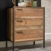 LPD Furniture Hoxton 3 Drawer Chest -Oleu Furniture Shop UM3AE SQ1 0000004181 OAK BLACK RSr