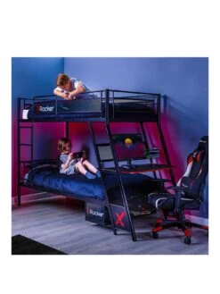X Rocker Armada Dual Bunk Bed With Gaming Desk