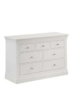 Julian Bowen Clermont Ready Assembled 4 + 3 Drawer Chest -Oleu Furniture Shop UPXUH SQ3 0000000013 WHITE SLa