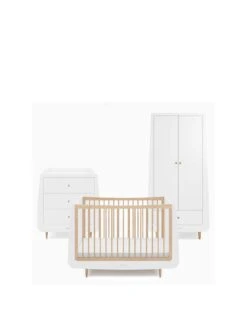 Snuz SnuzKot Skandi 3-Piece Nursery Furniture Set - White/Natural