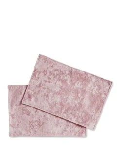 Catherine Lansfield Crushed Velvet Placemats In Blush – Set Of 2