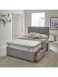 Airsprung Emme Comfort Pillowtop Divan With Storage Options - Grey