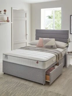 Airsprung Emme Memory Divan With Mattress Options - Grey