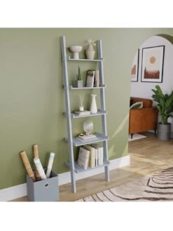 Vida Designs York 5 Tier Ladder Bookcase - Grey