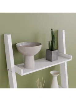 Vida Designs York 4 Tier Ladder Bookcase - White -Oleu Furniture Shop UR5BE SQ5 0000000013 WHITE SLd1