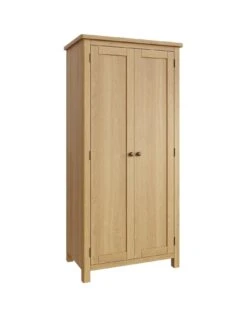 K-Interiors Shelton Part Assembled Solid Wood 2 Door Wardrobe - Rustic Oak