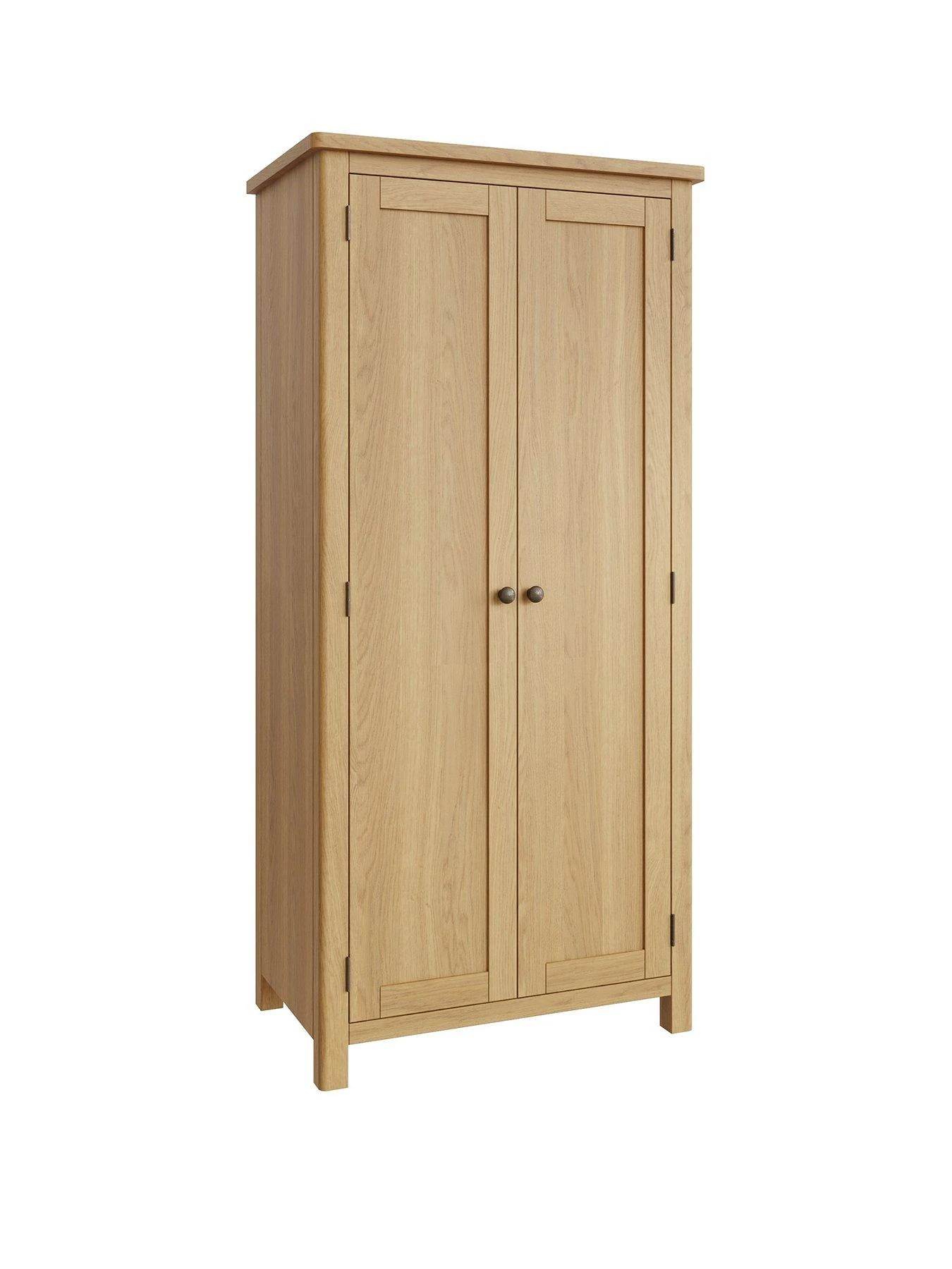 K-Interiors Shelton Part Assembled Solid Wood 2 Door Wardrobe - Rustic Oak 3 K-Interiors Shelton Part Assembled Solid Wood 2 Door Wardrobe - Rustic Oak