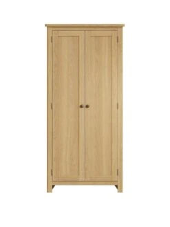 K-Interiors Shelton Part Assembled Solid Wood 2 Door Wardrobe - Rustic Oak 10 K-Interiors Shelton Part Assembled Solid Wood 2 Door Wardrobe - Rustic Oak -Oleu Furniture Shop UR7MA SQ3 0000000138 RUSTIC OAK SLa