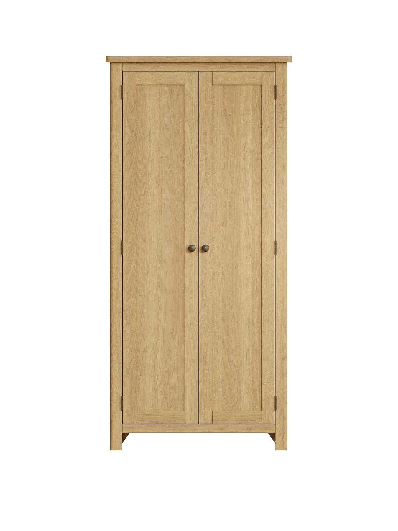 K-Interiors Shelton Part Assembled Solid Wood 2 Door Wardrobe - Rustic Oak 5 K-Interiors Shelton Part Assembled Solid Wood 2 Door Wardrobe - Rustic Oak - Image 3