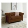 Very Home Chester Chesterfield Leather Look 2 Seater Sofa - Chocolate - FSC® Certified -Oleu Furniture Shop URLHV SQ1 0000000008 CHOCOLATE SLf