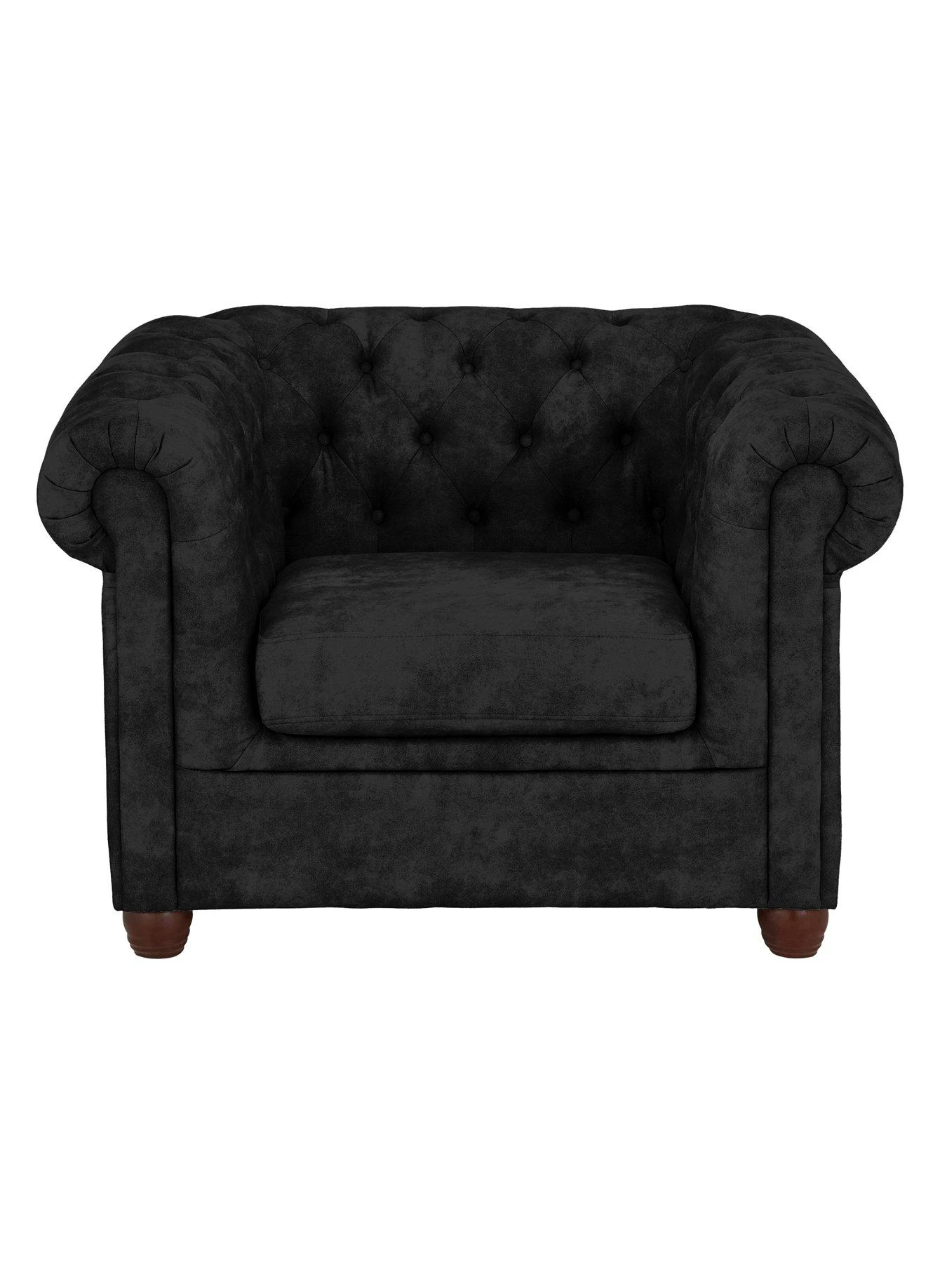 Very Home Chester Chesterfield Leather Look Armchair - Black - FSC® Certified 4 Very Home Chester Chesterfield Leather Look Armchair - Black - FSC® Certified - Image 2