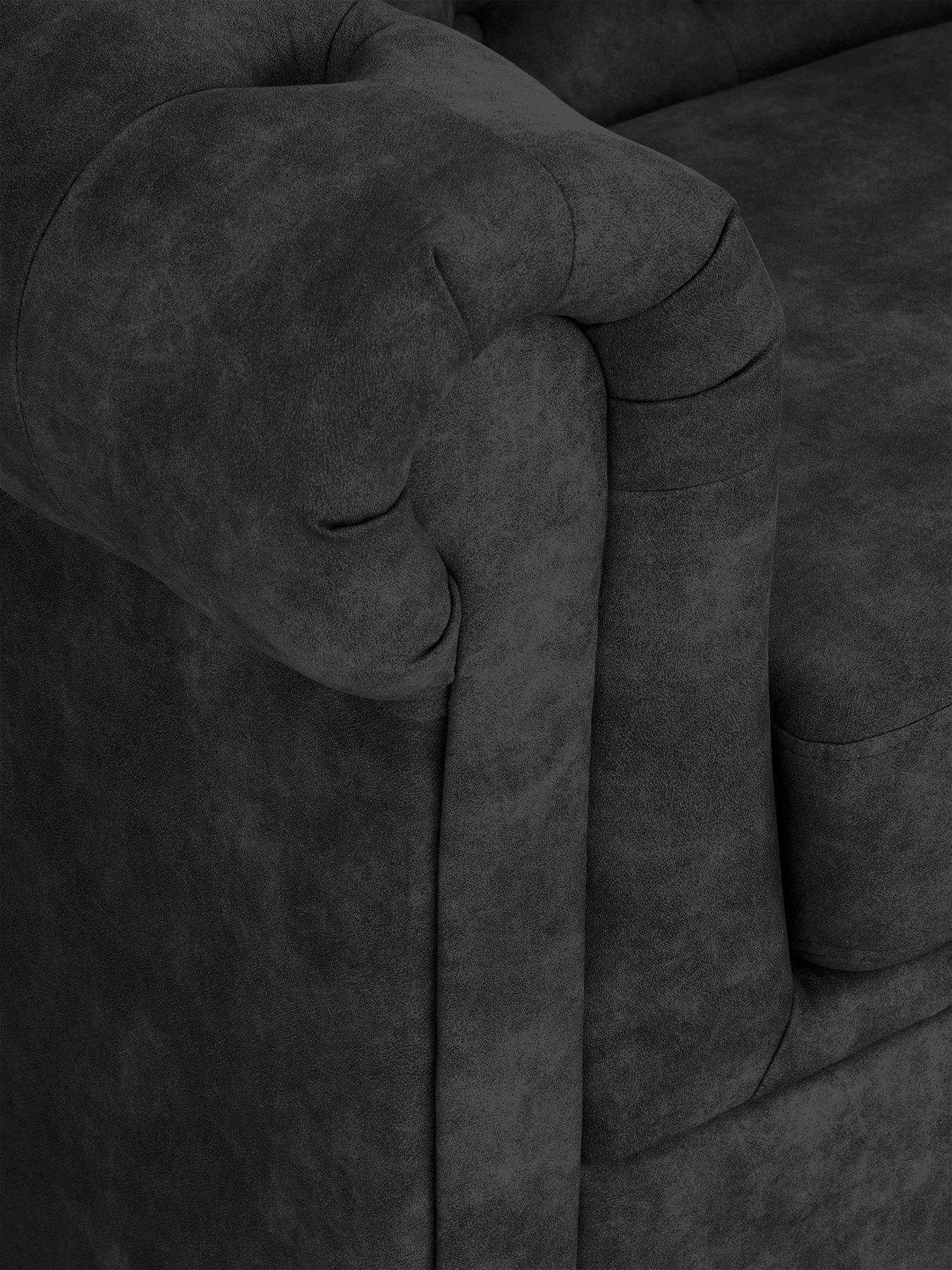 Very Home Chester Chesterfield Leather Look Armchair - Black - FSC® Certified 6 Very Home Chester Chesterfield Leather Look Armchair - Black - FSC® Certified - Image 4