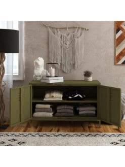 Queer Eye Bradford 2 Door Metal Accent Cabinet - Green -Oleu Furniture Shop UTFF3 SQ4 0000000047 GREEN SLd1