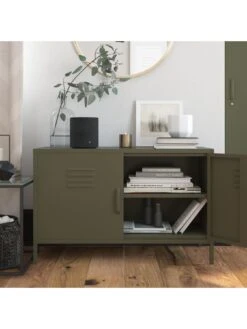 Queer Eye Bradford 2 Door Metal Accent Cabinet - Green -Oleu Furniture Shop UTFF3 SQ5 0000000047 GREEN SLd2