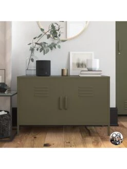 Queer Eye Bradford 2 Door Metal Accent Cabinet - Green -Oleu Furniture Shop UTFF3 SQ6 0000000047 GREEN RSr1