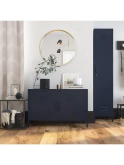 Queer Eye Bradford Single Metal Storage Cabinet - Navy -Oleu Furniture Shop UTFFG SQ4 0000000048 NAVY SLd1