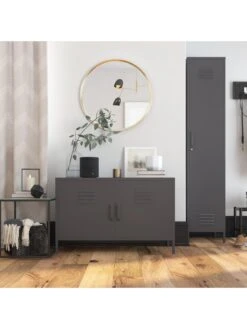 Queer Eye Bradford Single Metal Storage Cabinet - Grey 11 Queer Eye Bradford Single Metal Storage Cabinet - Grey -Oleu Furniture Shop UTFFK SQ4 0000000005 GREY SLd1