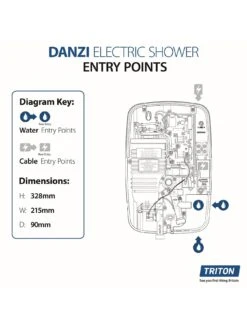 Triton Danzi 8.5kW Electric Shower - White 14 Triton Danzi 8.5kW Electric Shower - White -Oleu Furniture Shop UTLFR SQ6 0000000013 WHITE SLd4