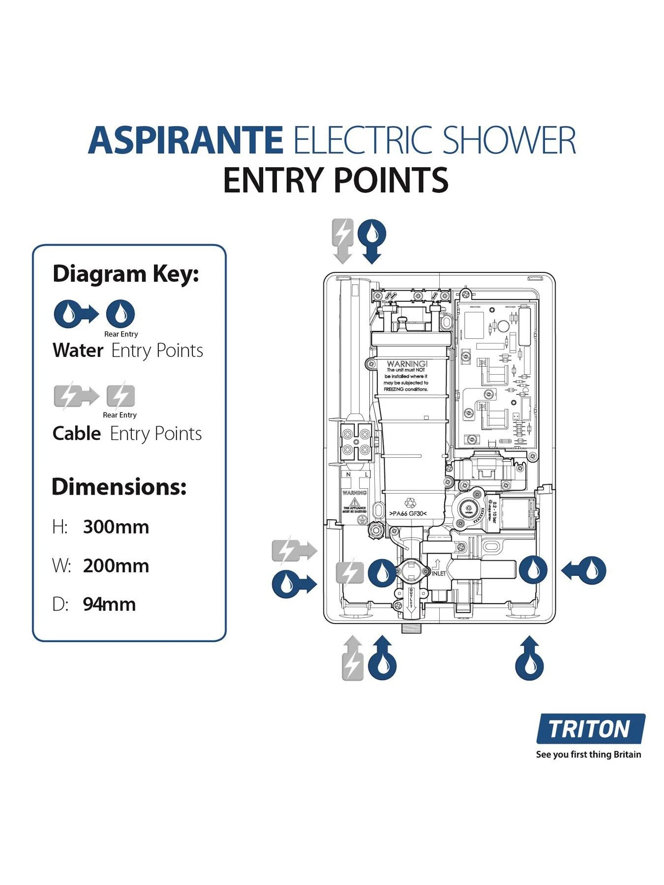 Triton Collection II 8.5kW Electric Shower - Brushed Steel 7 Triton Collection II 8.5kW Electric Shower - Brushed Steel - Image 5