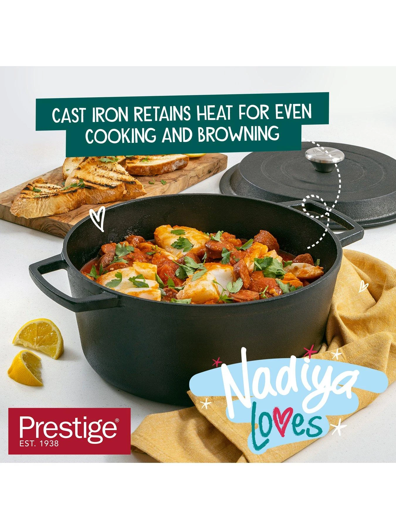 Prestige Nadiya Cast Iron Casserole, 4.5l 7 Prestige Nadiya Cast Iron Casserole, 4.5l - Image 5