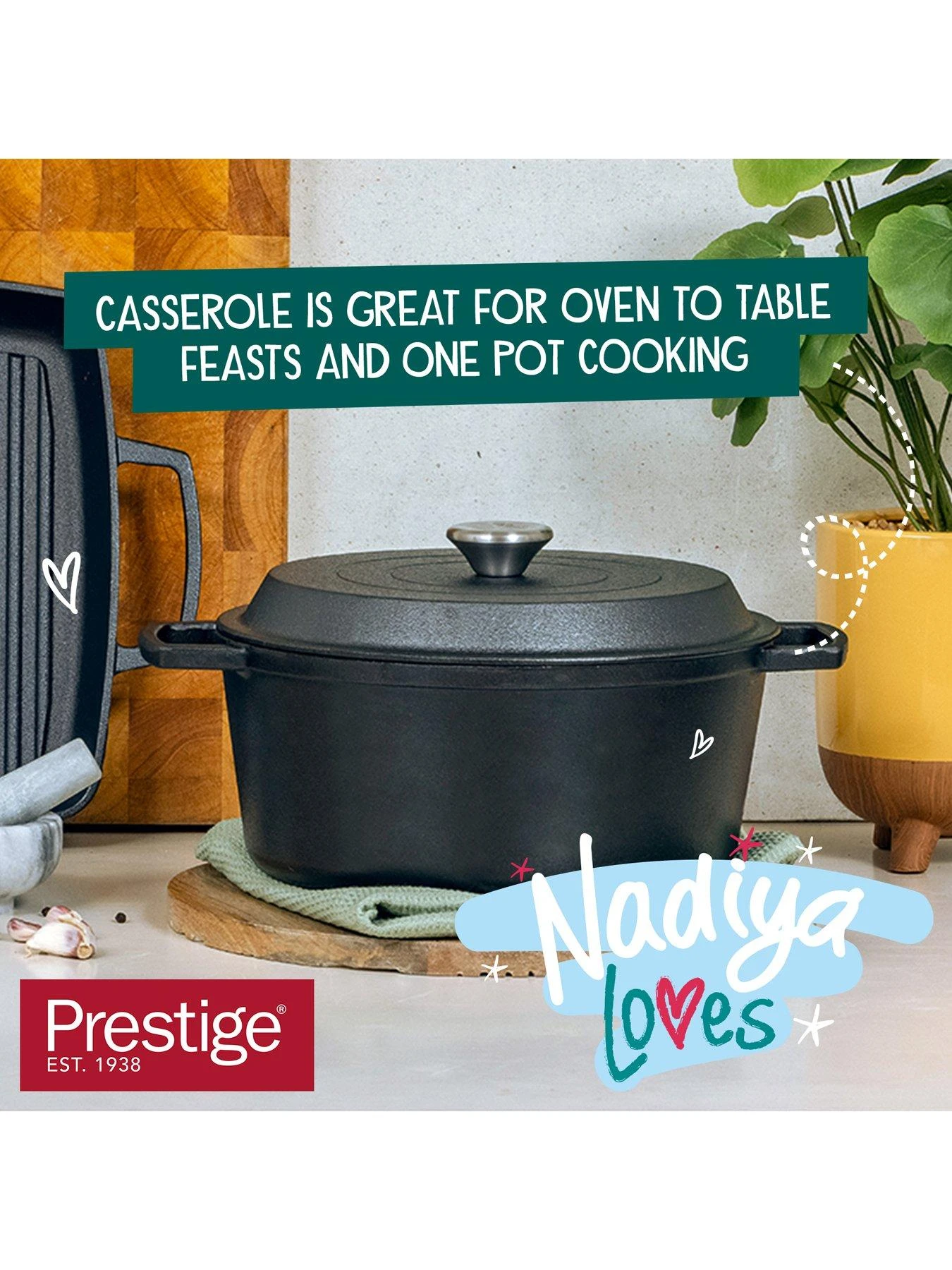 Prestige Nadiya Cast Iron Casserole, 4.5l 8 Prestige Nadiya Cast Iron Casserole, 4.5l - Image 6