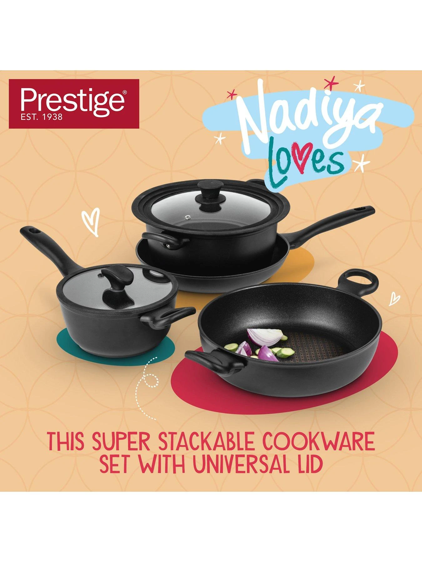 Prestige Nadiya Nesting Cookware Set, 4 Piece 4 Prestige Nadiya Nesting Cookware Set, 4 Piece - Image 2