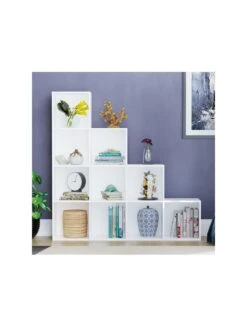 Vida Designs Durham 10 Cube Staircase Storage Unit - White -Oleu Furniture Shop UVJ5L SQ3 0000000013 WHITE SLa