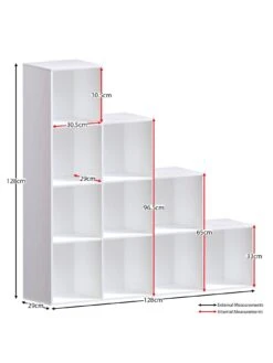 Vida Designs Durham 10 Cube Staircase Storage Unit - White -Oleu Furniture Shop UVJ5L SQ7 0000000013 WHITE DGy