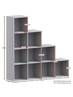 Vida Designs Durham 10 Cube Staircase Storage Unit - Grey 13 Vida Designs Durham 10 Cube Staircase Storage Unit - Grey -Oleu Furniture Shop UVJ5M SQ6 0000000005 GREY SLd2