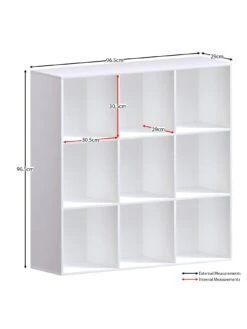 Vida Designs Durham 3 X 3 Cube Storage Unit - White -Oleu Furniture Shop UVJ64 SQ7 0000000013 WHITE DGy