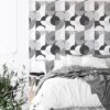 Catherine Lansfield Sirkel Wallpaper -Oleu Furniture Shop UVLMD SQ1 0000000830 MONOCHROME SLf