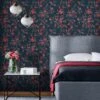 Cath Kidston Cath Kidson Millfield Blossom Wallpaper -Oleu Furniture Shop UVLPD SQ1 0000000048 NAVY SLf