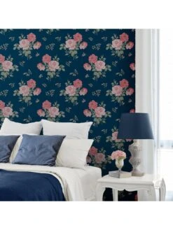Cath Kidston Cath Kidson Antique Rose Wallpaper -Oleu Furniture Shop UVLPK SQ3 0000000020 BLUE SLd1