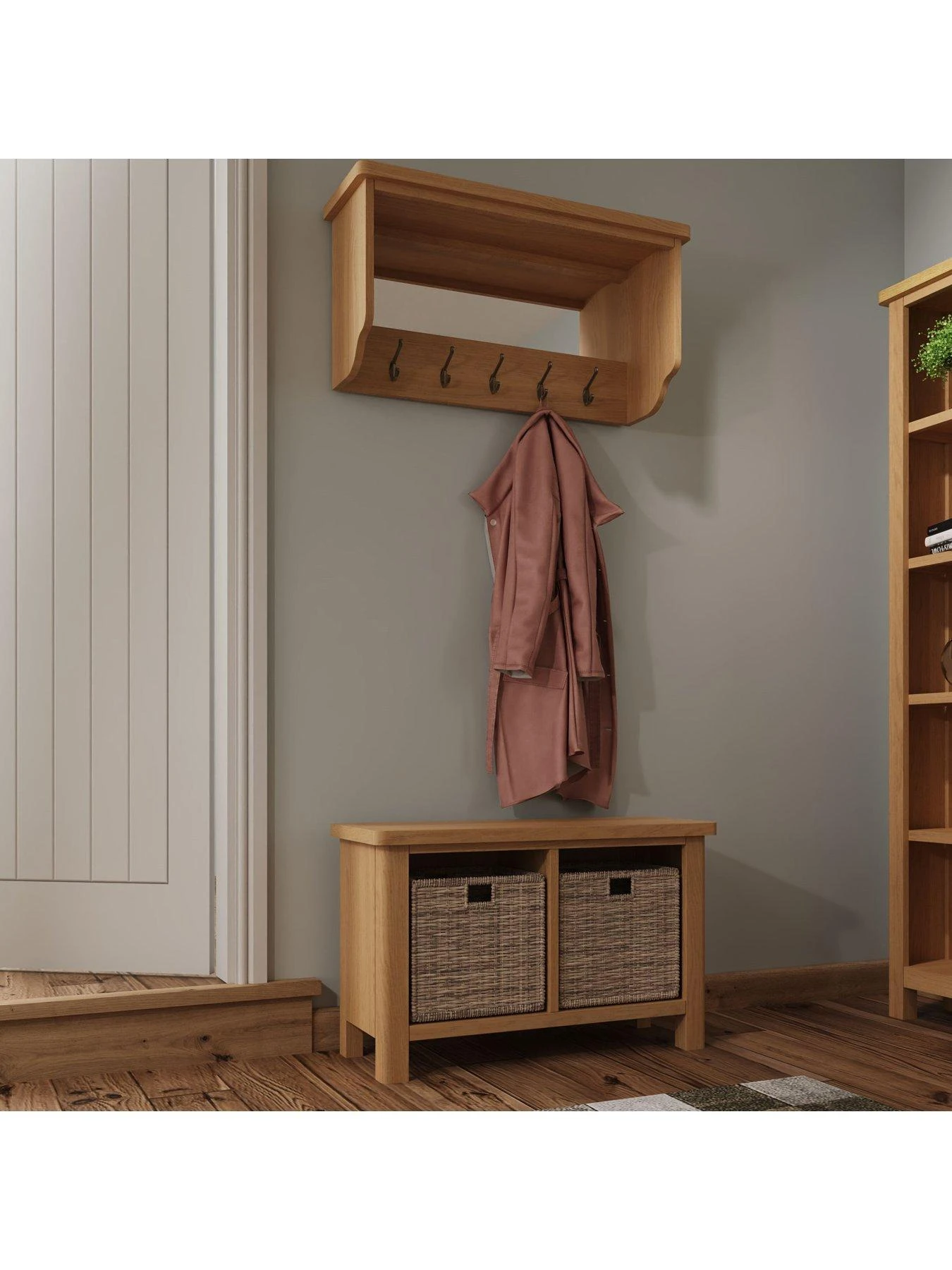 K-Interiors Shelton Ready Assembled Solid Wood Hall Bench 4 K-Interiors Shelton Ready Assembled Solid Wood Hall Bench - Image 2